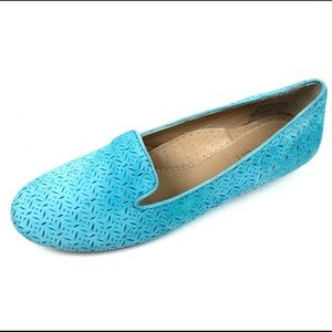 Vaneli Womens Aqua Suede Flats Sz 9.5M